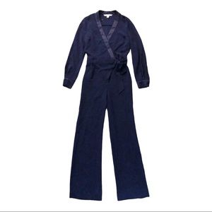 Diane Von Furstenberg Margot Satin Trim Jumpsuit